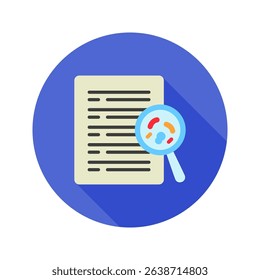 Case Study mini illustration rounded flat color icon, use for research and development, education, industry, UI, UX kit, app and web development, digital or print.