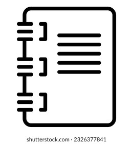 Case study notebook icon outline vector. Business success. Learn data