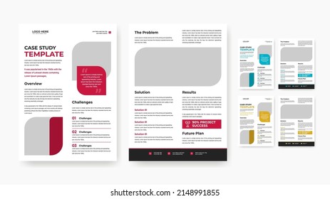 case study print template design, corporate business flyer design