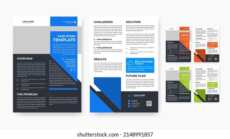 case study print template design, corporate business flyer design