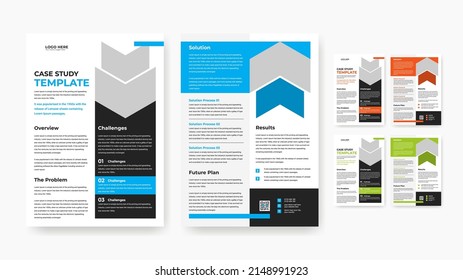 case study print template design, corporate business flyer design