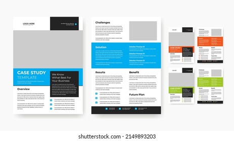 case study print template design, corporate business flyer design