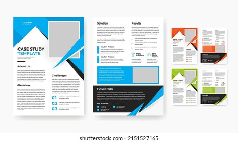 case study print template design, corporate business flyer design