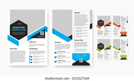 case study print template design, corporate business flyer design