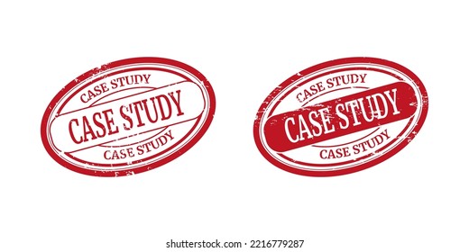 case study red square grunge stamp on white