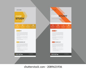 case study roll up banner design template. case study cover poster leaflet design. cover, roll up banner, poster, print-ready