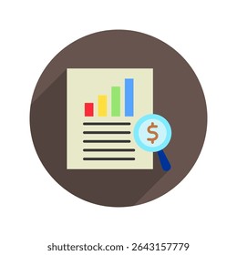 Case Study rounded color, mini illustration icon. use for modern concept, print, UI, UX kit, web and app development. Vector related to product offering, marketing, business.