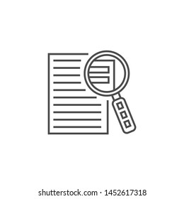 Case Study Services Related Vector Thin Line Icon. Isolated on White Background. Editable Stroke. Vector Illustration.