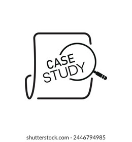 case study sign on white background