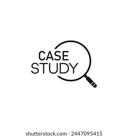 case study sign on white background