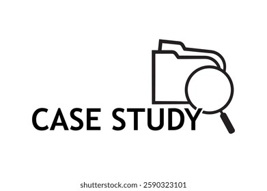 case study sign on white background