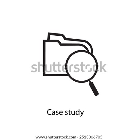 case study sign on white background