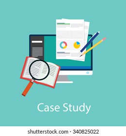 Case Study Studies Icon Flat Paper Book Symbol Chart