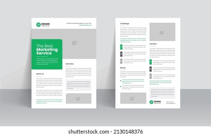 Case Study Template. Business Case Study Booklet With Creative Layout. Double Side Flyer Design