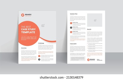 Case Study Template. Business Case Study Booklet With Creative Layout. Double Side Flyer Design