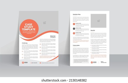 Case Study Template. Business Case Study Booklet With Creative Layout. Double Side Flyer Design