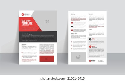 Case Study Template. Business Case Study Booklet With Creative Layout. Double Side Flyer Design