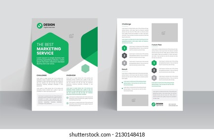 Case Study Template. Business Case Study Booklet With Creative Layout. Double Side Flyer Design