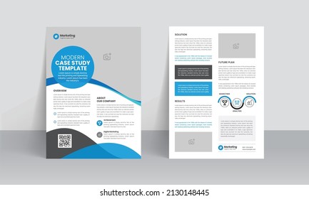 Case Study Template. Business Case Study Booklet With Creative Layout. Double Side Flyer Design