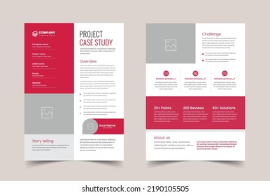 Case Study Template, Corporate Case Study Template Design, Double Side Flyer Template, A4 Template