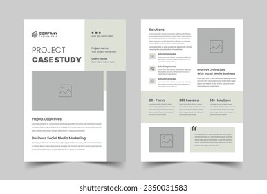 Case study template, Corporate Case Study template Design, Double side flyer template, a4 template