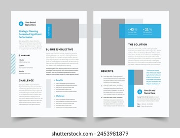 Case study template, Corporate Case Study template Design, Double side flyer template, a4 template