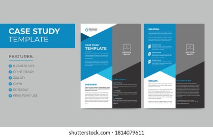 Case Study Template. Corporate Modern Business Double Side Flyer and Poster Template. Colorful cover business brochure vector design.