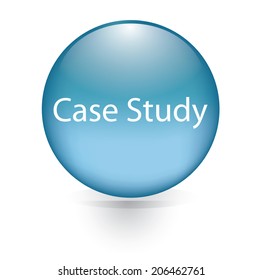 Case study word blue button