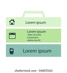 case, suitcase for business infographics Template for Data visualization, diagram, presentation ,steps or processes.
