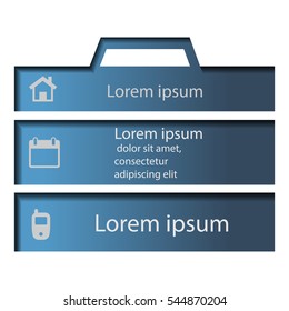 case, suitcase for business infographics Template for Data visualization, diagram, presentation ,steps or processes.