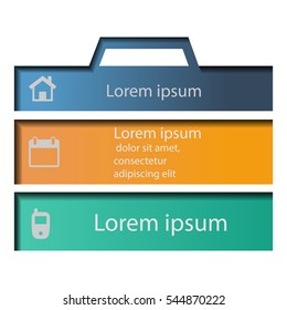 case, suitcase for business infographics Template for Data visualization, diagram, presentation ,steps or processes.