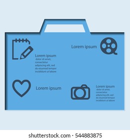 case, suitcase for business infographics Template for Data visualization, diagram, presentation ,steps or processes.