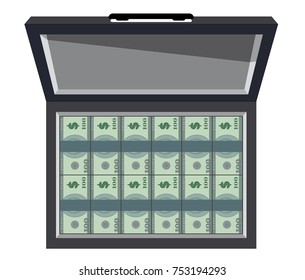 Case, suitcase with money