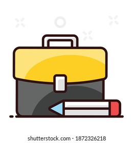 Case for transporting papers, educational bag editable icon 