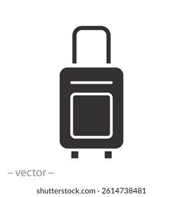 case trip handbag, travel bag icon, flat vector illustration