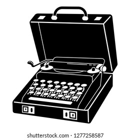 Case typewriter icon. Simple illustration of case typewriter vector icon for web design isolated on white background