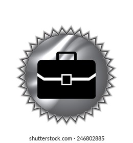 Case - Vector icon isolated  on round sticker