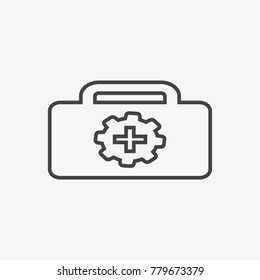 Case vector icon isolated on light grey background