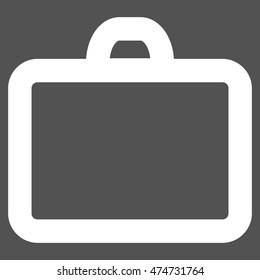Case vector icon. Style is stroke flat icon symbol, white color, gray background.