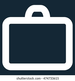 Case vector icon. Style is stroke flat icon symbol, white color, dark blue background.