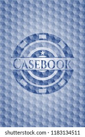Casebook blue polygonal badge.