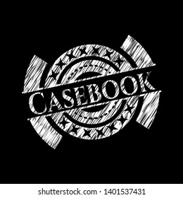 Casebook on blackboard. Vector Illustration. Detailed.