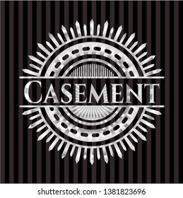 Casement silver shiny badge. Vector Illustration. Mosaic.