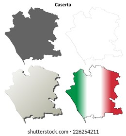 Caserta blank detailed outline map set