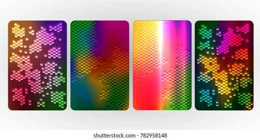 Cases for cell phone. Multicolor covers. Flat design. Different gradients.
