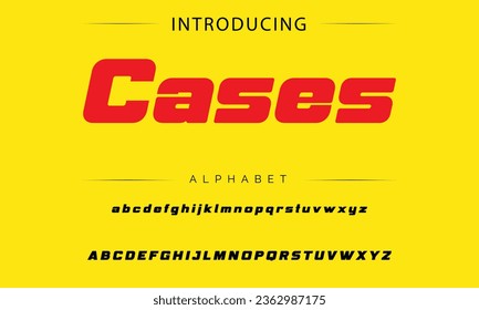 Cases Modern Bold Font. Regular Italic Number Typography urban style alphabet fonts for fashion, sport, technology, digital, movie, logo design, vector illustration