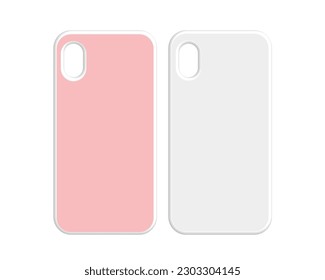 cases set for smartphone on white background. realistic and detailed silicone protection for mobile phone vector