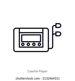 Casette Player Icon. Outline Style Icon Design Isolated On White Background