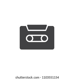 Casette tape vector icon. filled flat sign for mobile concept and web design. Audio tape simple solid icon. Symbol, logo illustration. Pixel perfect vector graphics