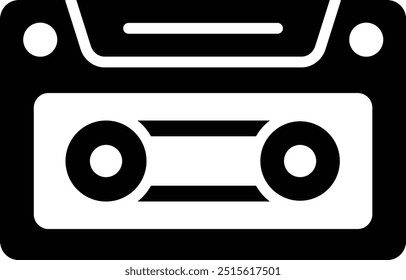 Ilustración de diseño de icono de Vector de casette